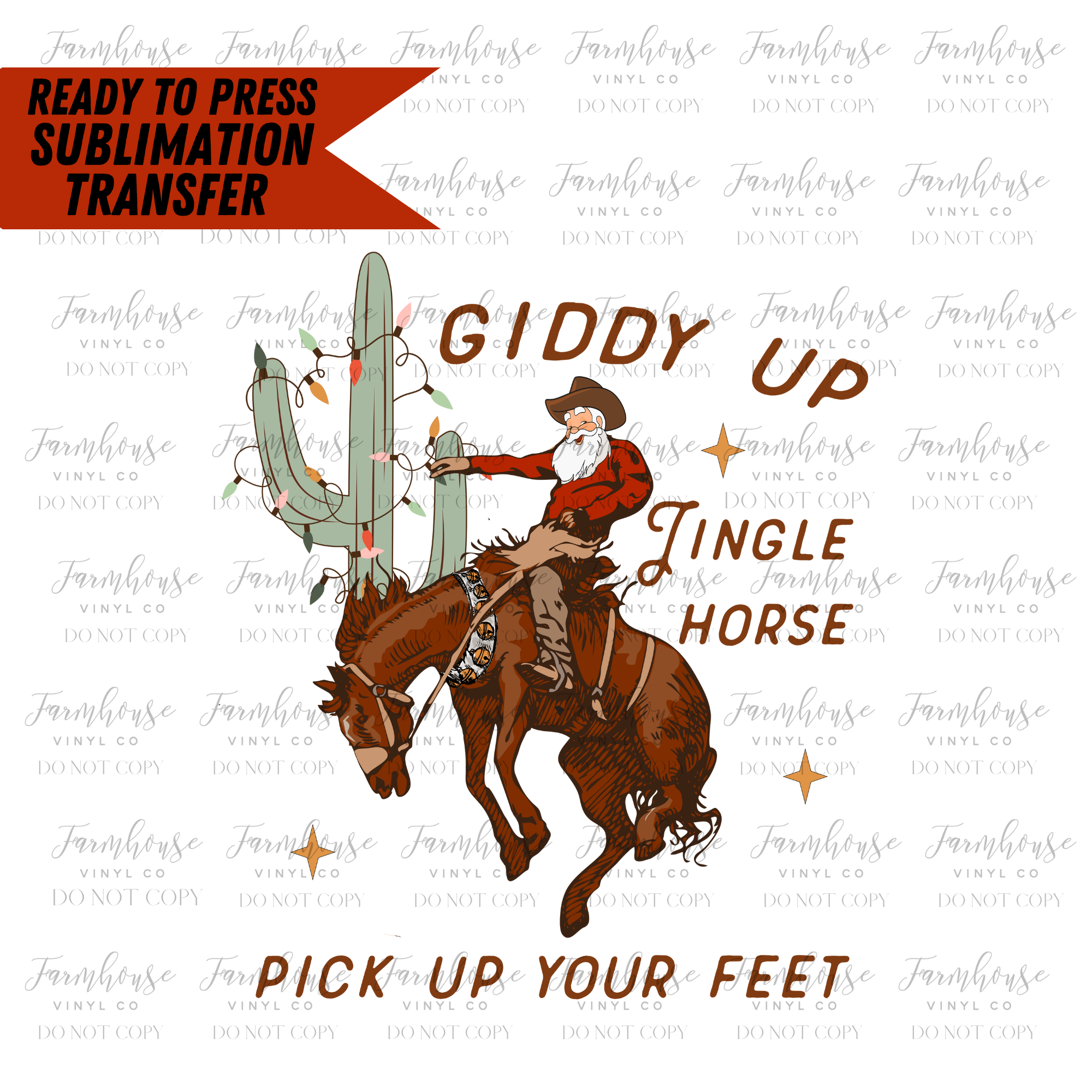 Cowboy Christmas Ready To Press Sublimation Transfer Design – Farmhouse  Vinyl Co