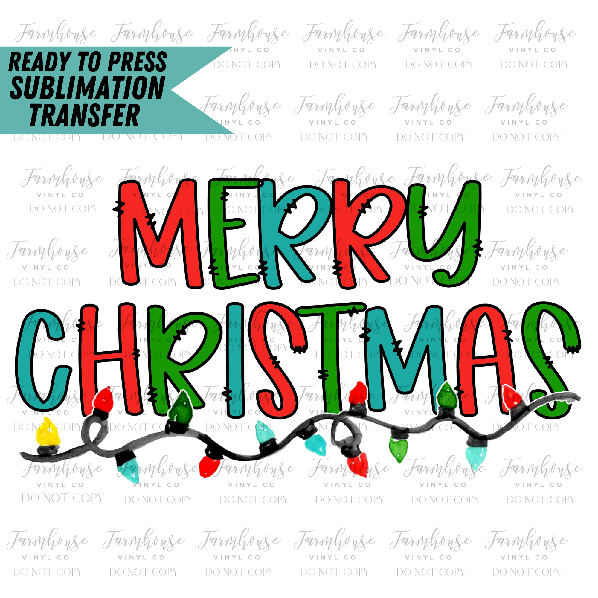 Holly Jolly Christmas Ready to Press Sublimation Transfer