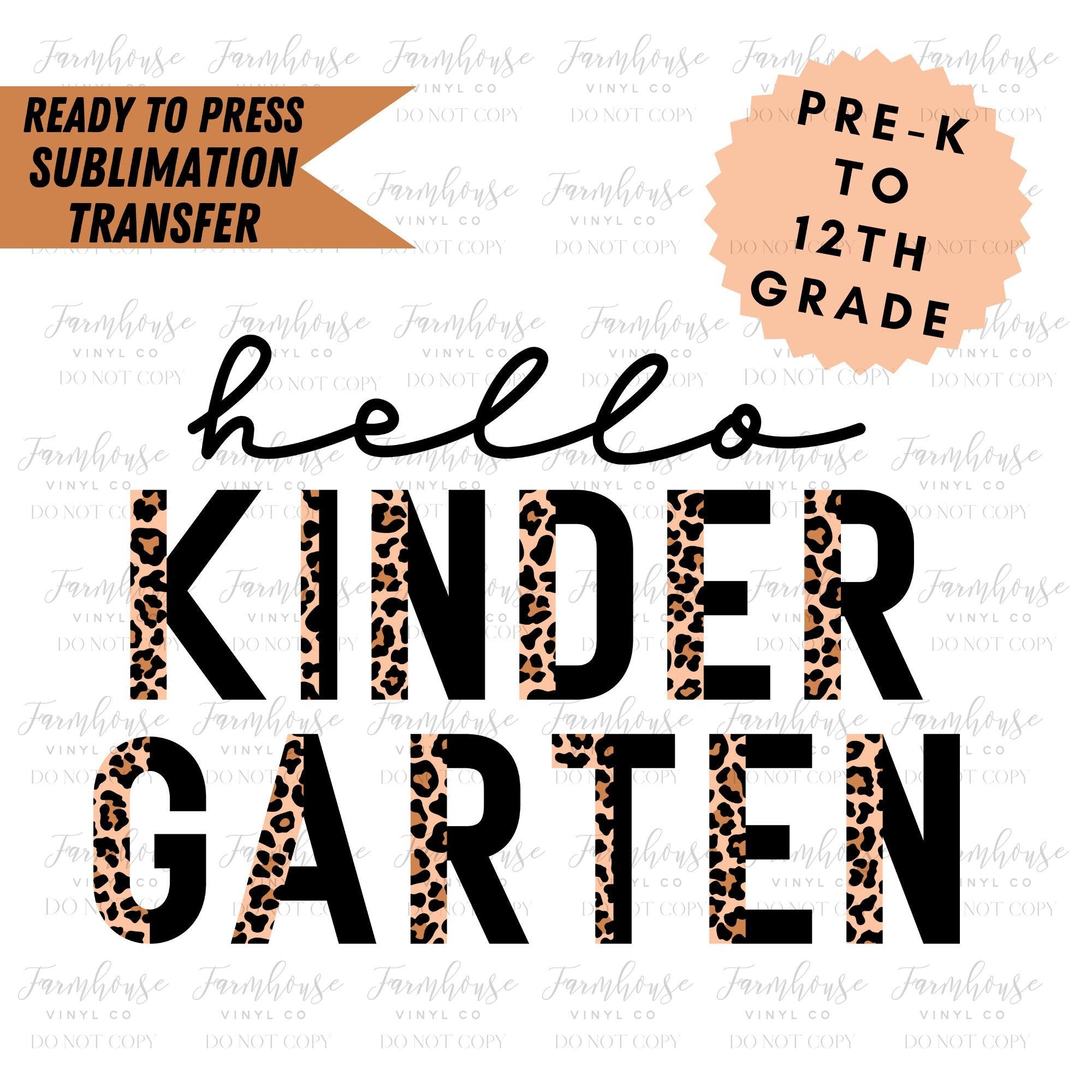 Hello School Grade Teacher Design, Ready to Press Sublimation Transfer –  Farmhouse Vinyl Co