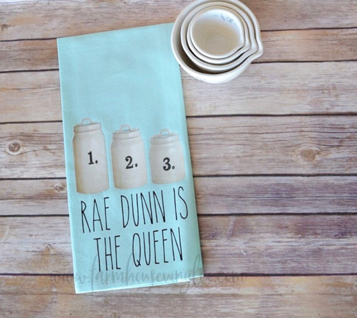 1 2 3 Rae Dunn Is The Queen Canister Towel – Farmhouse Vinyl Co