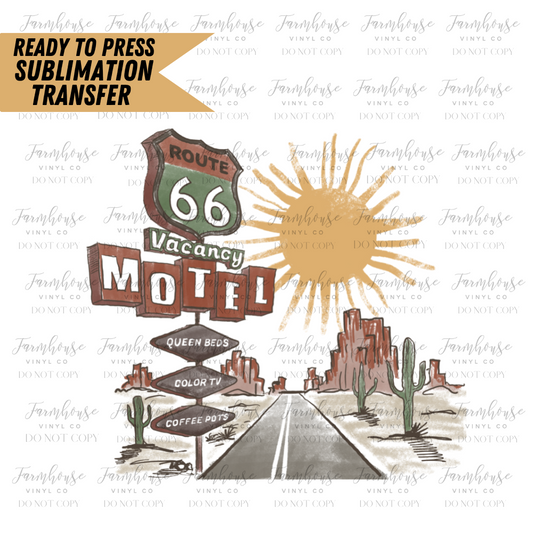 Route 66 Desert Ready To Press Sublimation Transfer Design - Farmhouse Vinyl Co