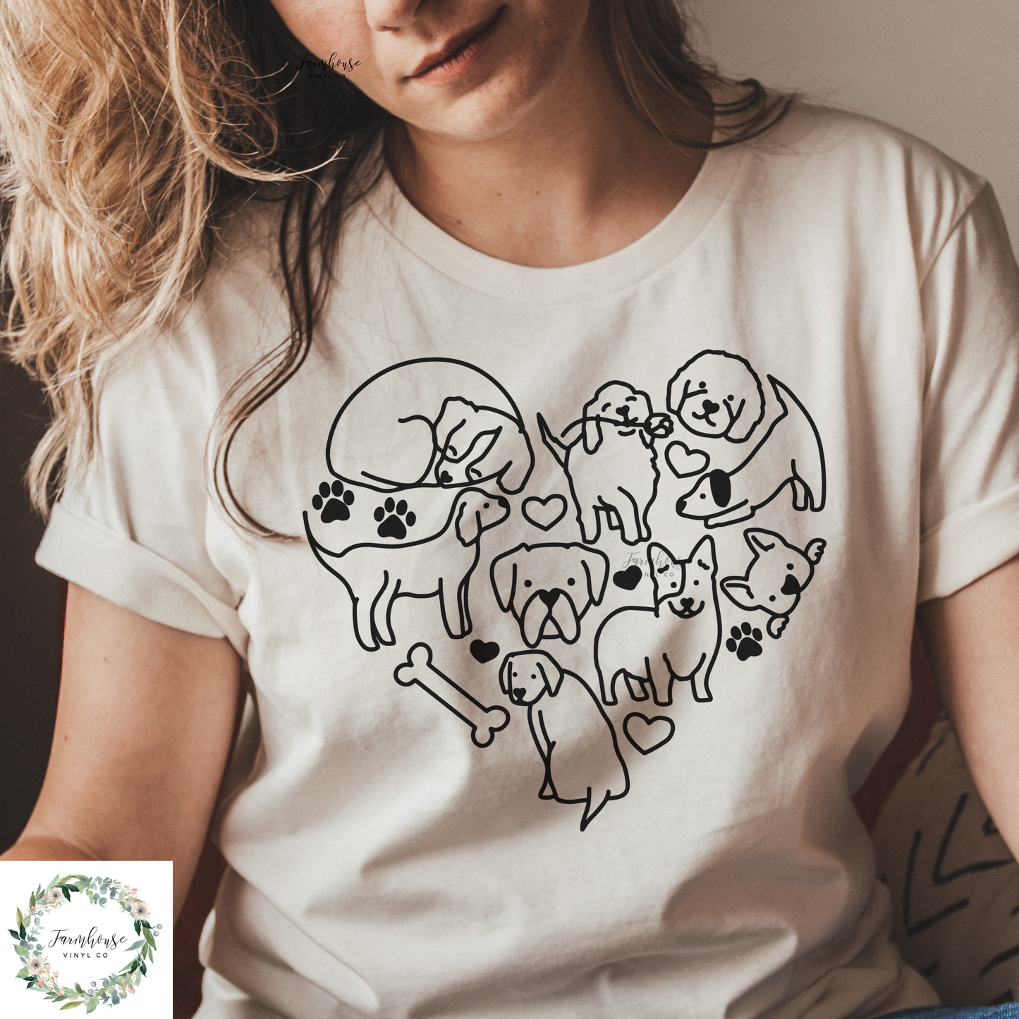 Dog Sketch Heart Shirt