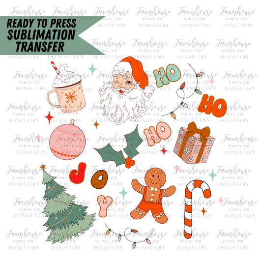 Santas Favorite Things Ready To Press Sublimation Transfer Design - Farmhouse Vinyl Co