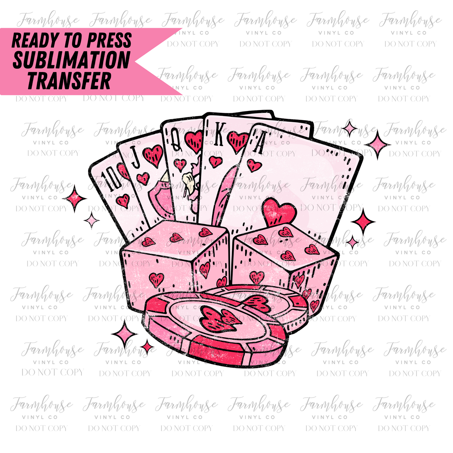 Feeling Lucky Pink Valentines Day Ready To Press Sublimation Transfer