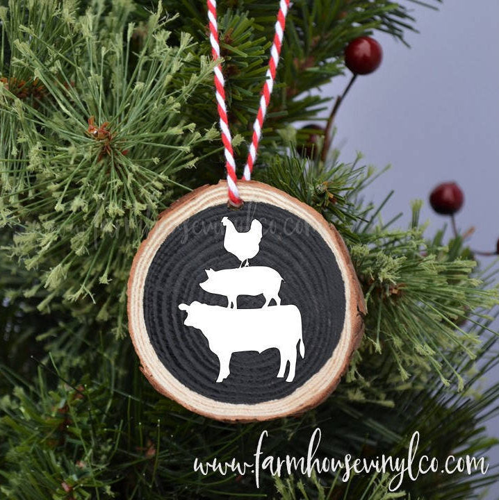 Farmhouse Animals Wood Christmas Ornament - Farmhouse Vinyl Co