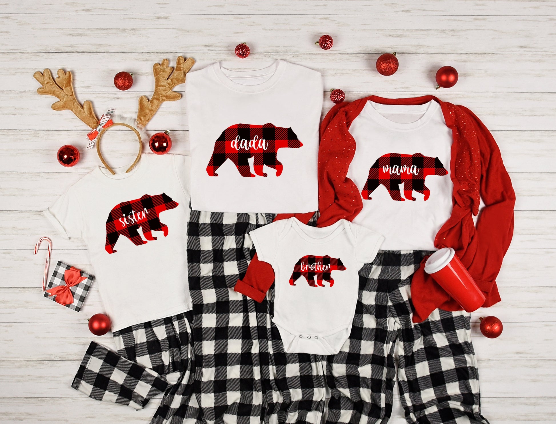 Family Christmas Buffalo Plaid Bear Shirt – Farmhouse Vinyl Co
