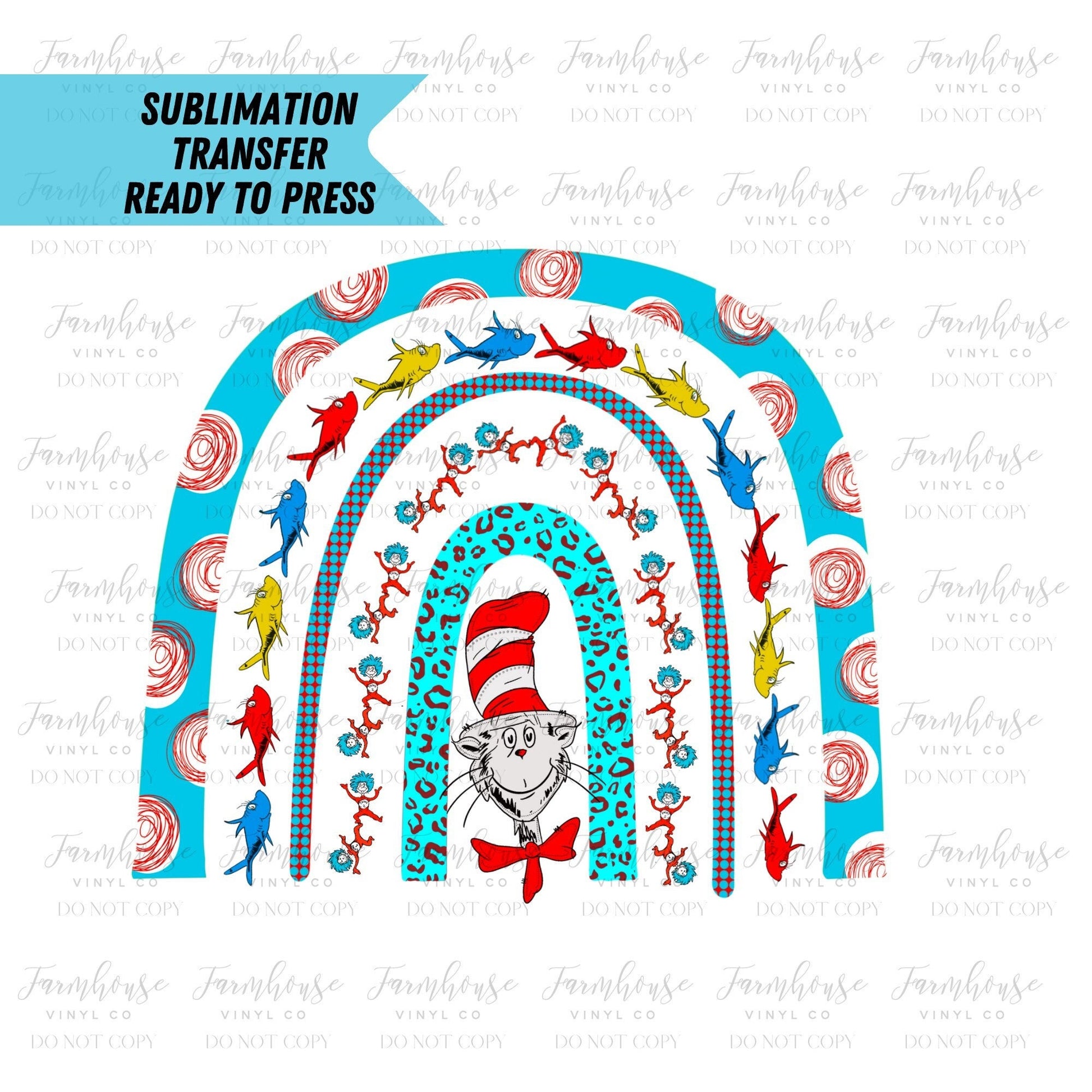 Read Across America Rainbow Design, Ready To Press, Sublimation Transfers, DIY Shirt, Transfer Ready To Press, Teacher Design for Shirts - Farmhouse Vinyl Co