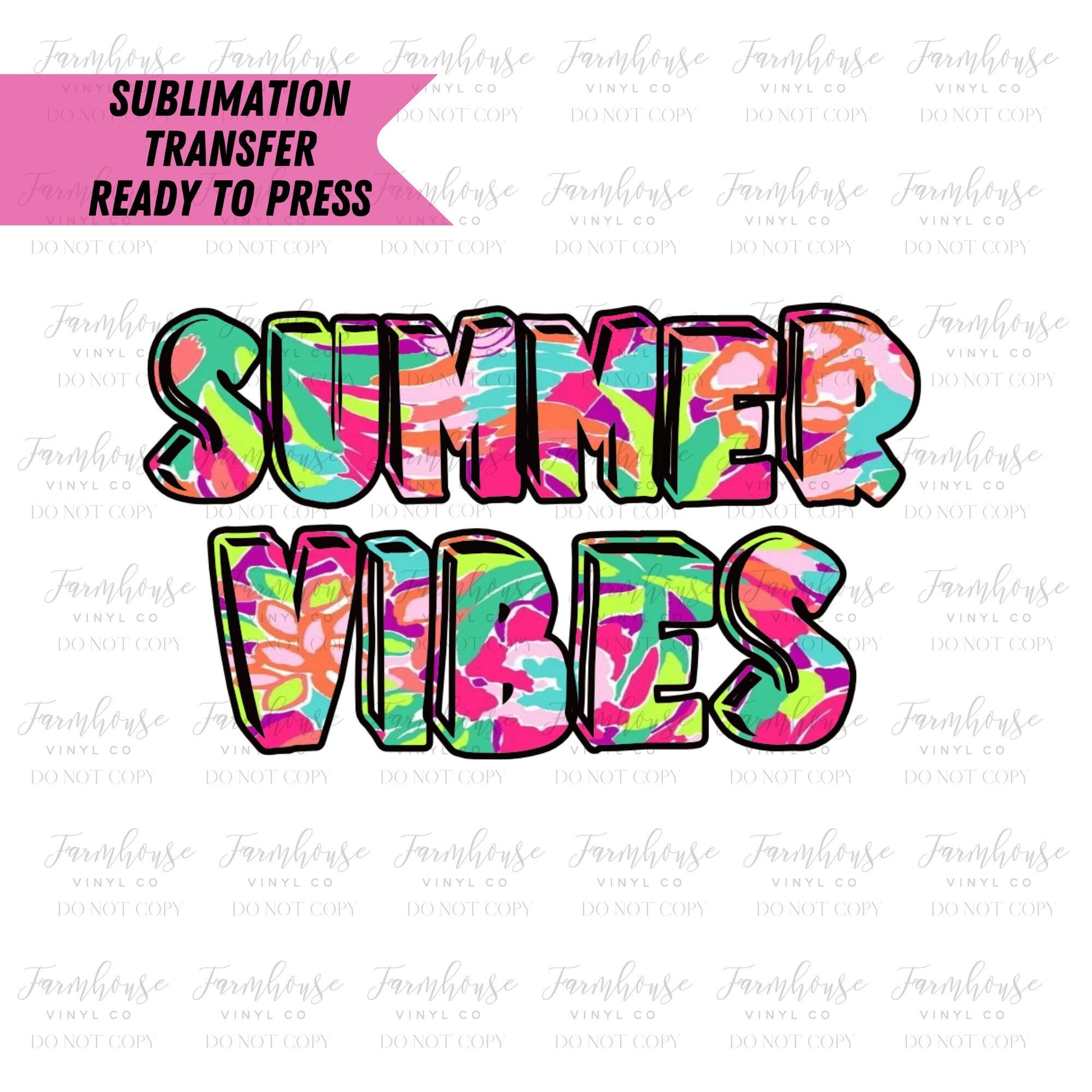 Good Vibes Only Ready to Press Sublimation Transfer, Ready to Use