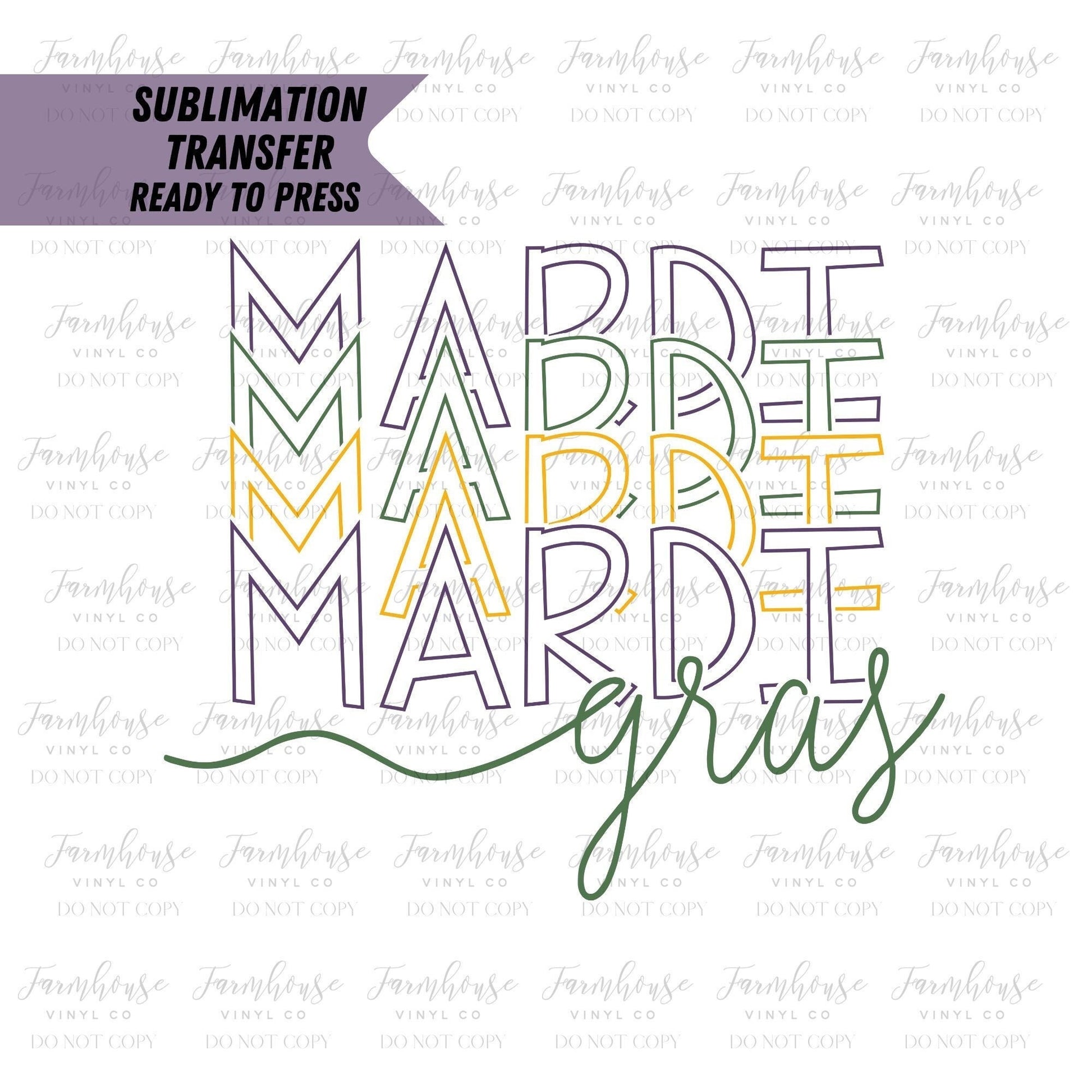 Mardi Gras Design, Fat Tuesday Saints, Ready To Press, Sublimation Transfers, Sublimation, Transfer Ready To Press, Heat Transfer Design - Farmhouse Vinyl Co