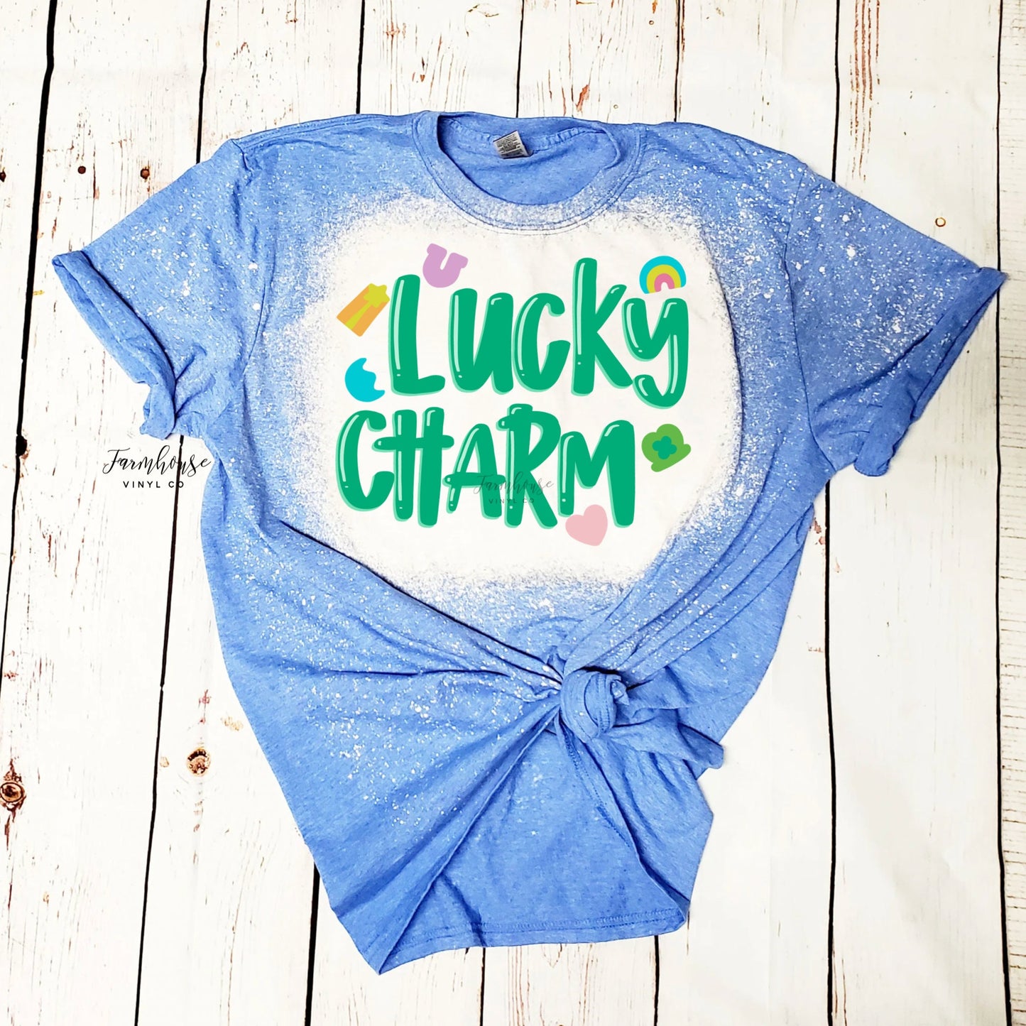 Lucky Charm Magically Delicious Bleached Shirt / Trendy shirt / Pinch Proof Tee / Gift for Her / Irish Kid Tee Shirt / Shamrocks Green Shirt - Farmhouse Vinyl Co