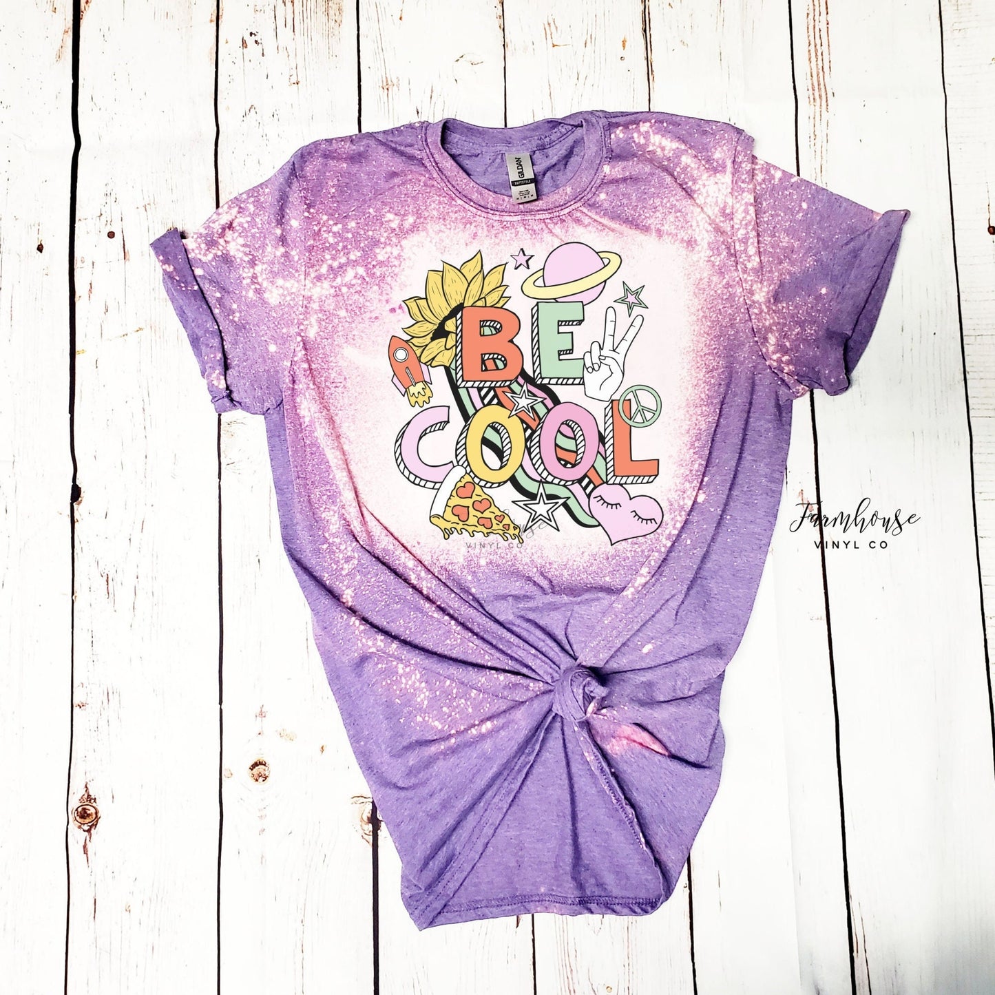 Be Cool VSCO Girl Shirt / Trendy shirt / 90's Design Shirt / Gift for Her / Planets Pizza Design / Bright Design Shirt - Farmhouse Vinyl Co