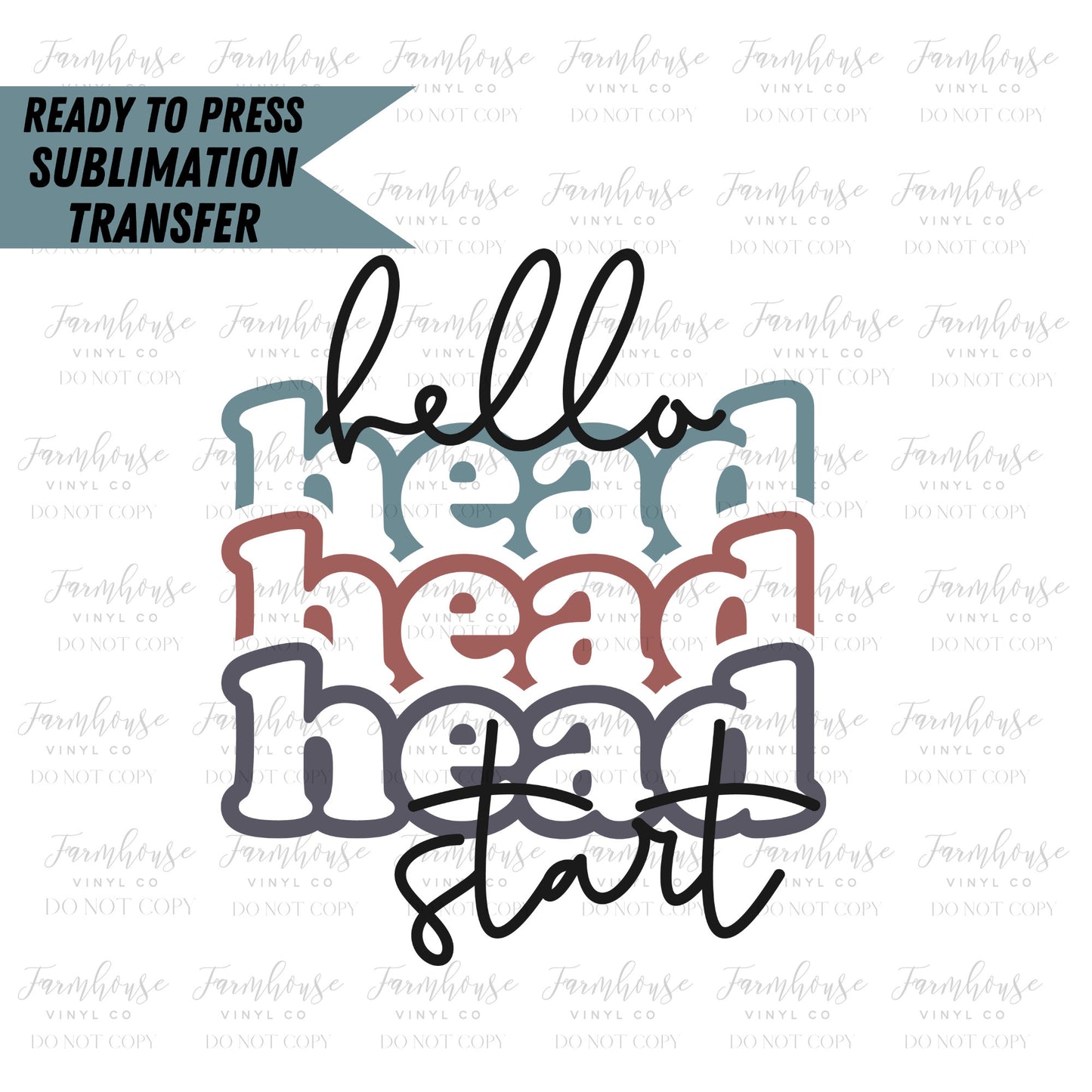 Hello School Grade Teacher Design, Ready to Press Sublimation Transfer, Sublimate Prints, Heat Transfer, New Teacher Gift, Librarian Design - Farmhouse Vinyl Co