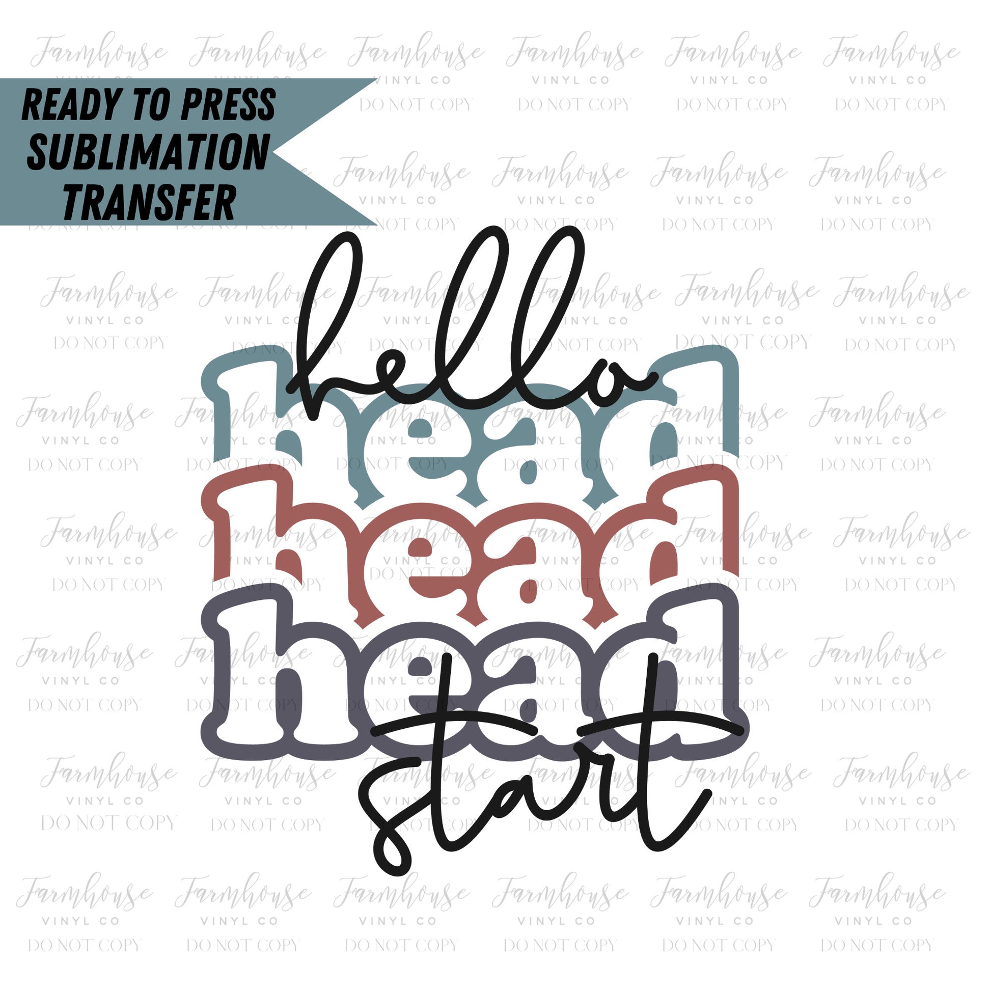 Hello School Grade Teacher Design, Ready to Press Sublimation Transfer, Sublimate Prints, Heat Transfer, New Teacher Gift, Librarian Design - Farmhouse Vinyl Co