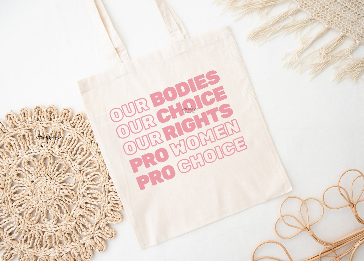 Our Bodies Our Choice Tote Bag - Farmhouse Vinyl Co