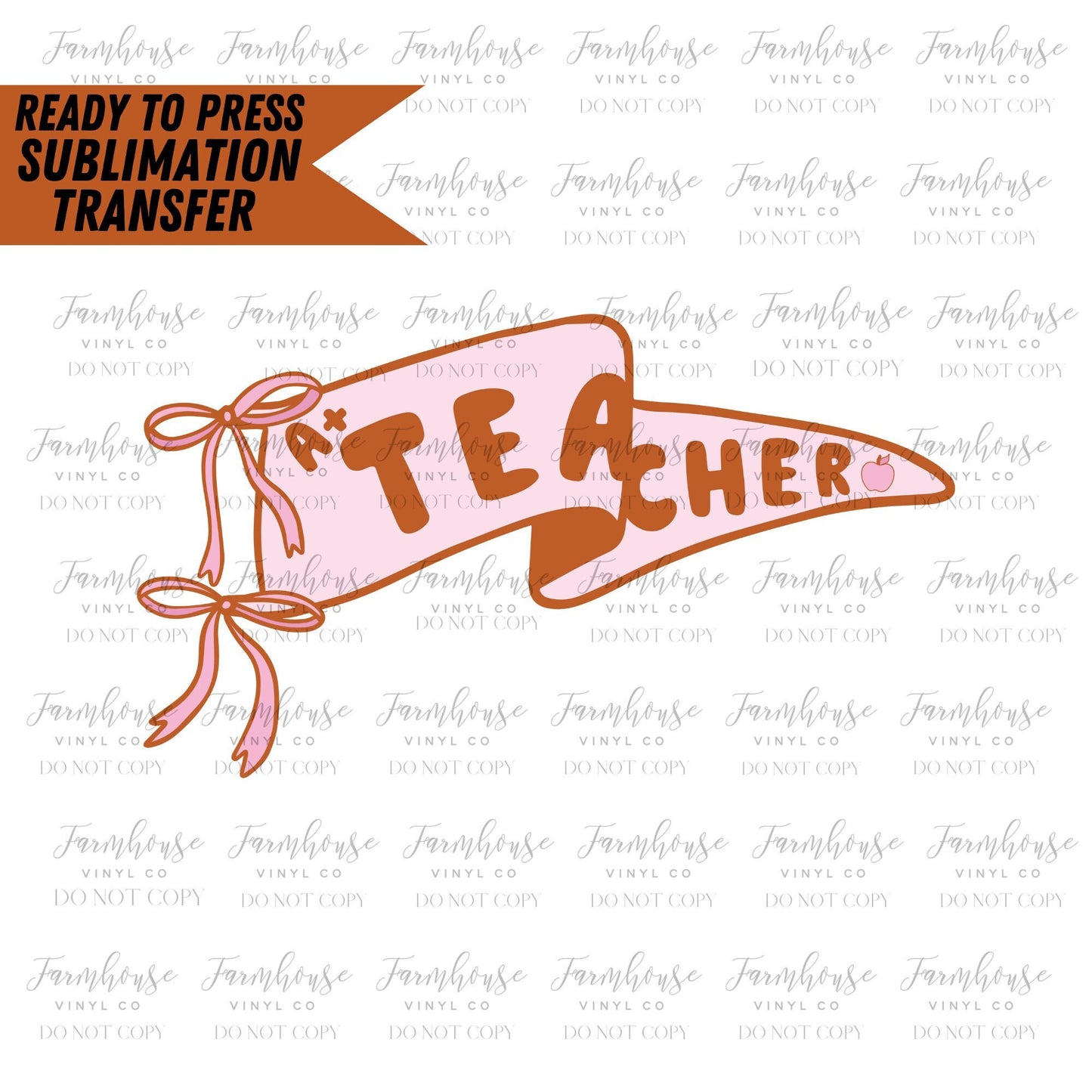 Teacher Retro Pennant, Ready to Press Sublimation Transfer, Sublimation Transfer, Heat Transfer, Trending Graphic 22-23, Retro School - Farmhouse Vinyl Co